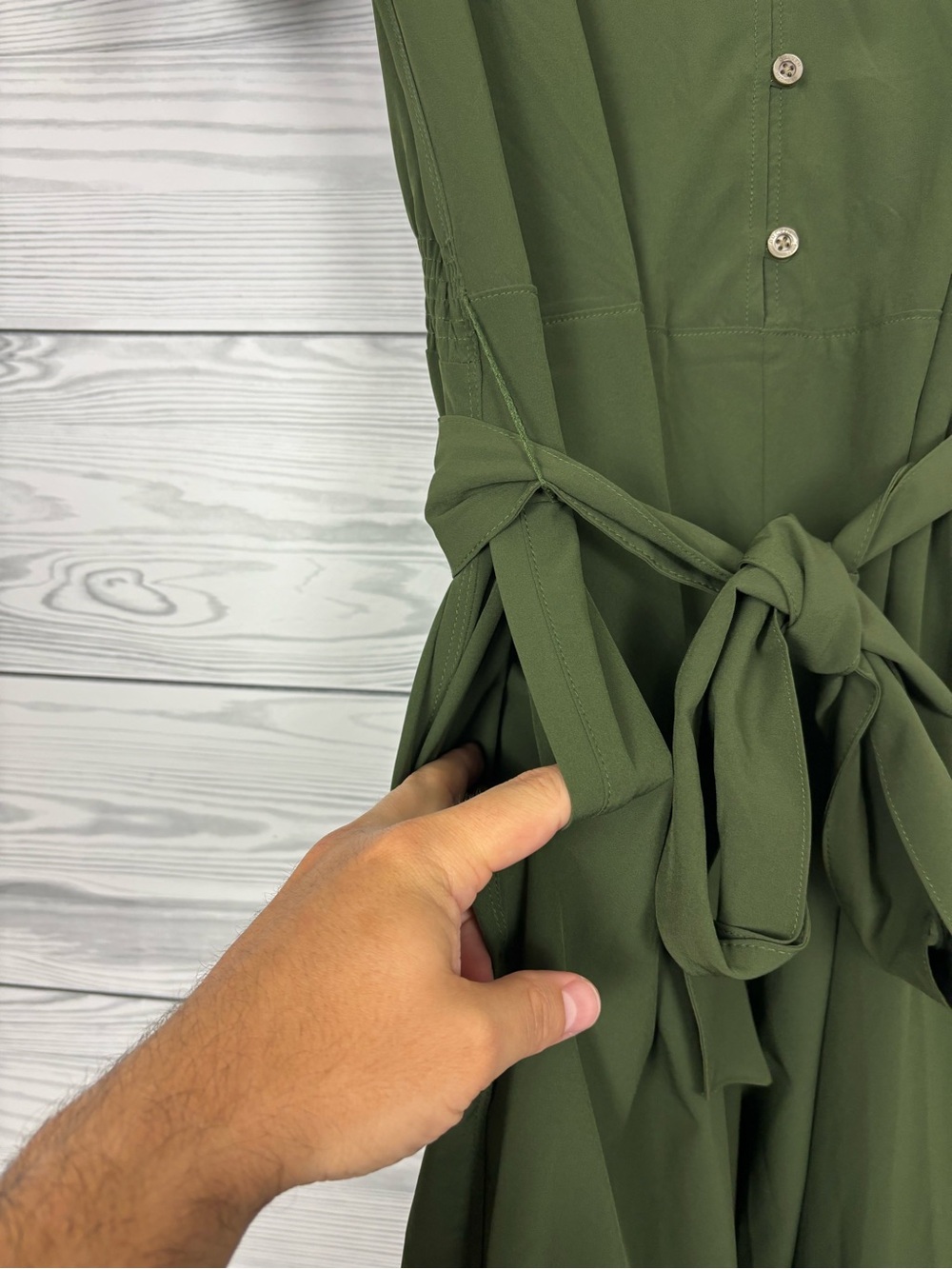Duluth Trading Co. Nine to Fine synthetic jumpsuit size large NWT green - Picture 4 of 11